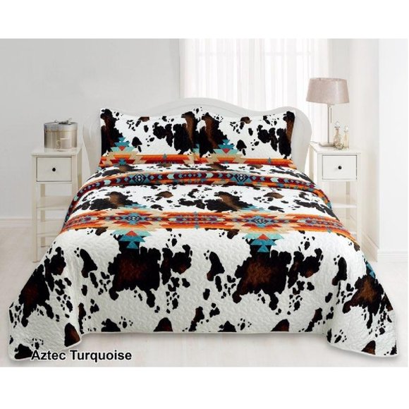 Bedding Cow Aztec Print Western Bedding Set Queen King Quilt